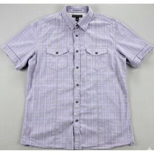 Banana Republic Mens Plaid Short Sleeve Button Up Shirt Size L Casual